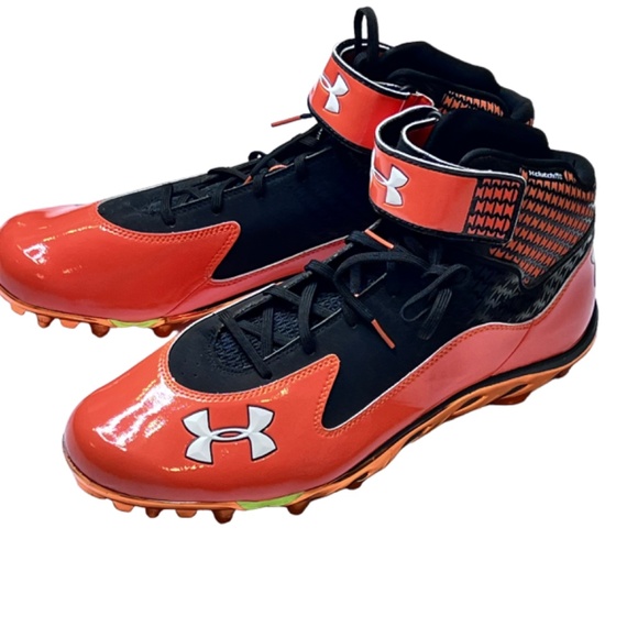 Under Armour Spine Football Cleats Glossy Orange NWOT main image 14